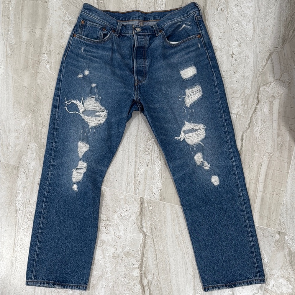 Women Blue Distressed Jeans